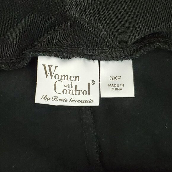 Women With Control 3XP Black Stretch Cotton Blend Wide Leg Pants - Picture 4 of 5